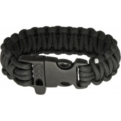 Bracelet Paracorde Noir simple tressage - Medium - 1