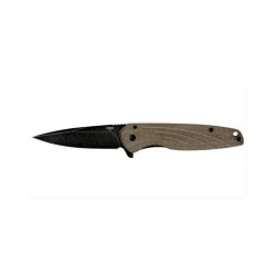 Couteau Shikra pliable Ontario Knife Company Lame lisse 8.13cm manche titan et lin - 2