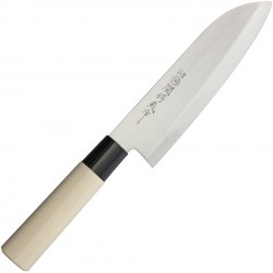 Couteau Santoku DUE-CIGNI lame 17cm manche érable DCIHH01 - 1