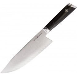 Couteau de Chef Bowie Damascus lame lisse 20.3cm MATTIA BORRANI - B087 - 1