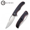Couteau Shredder lame lisse Acier D2 9.4cm manche G-10 noir/rouge (fibre de verre) CIVIVI - 1