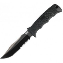 Couteau SOG Seal Pup Elite lame 12.3cm semi-dentelée Noir manche GFN - E37TN-CP - 1